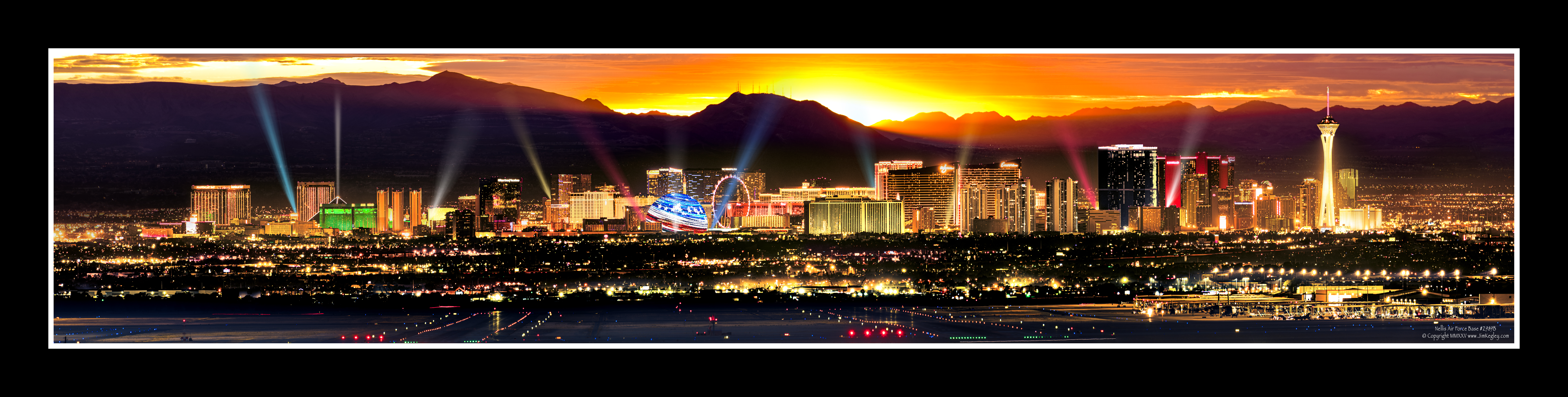 JDK Designs print number 989: a panoramic Las Vegas skyline at sunset