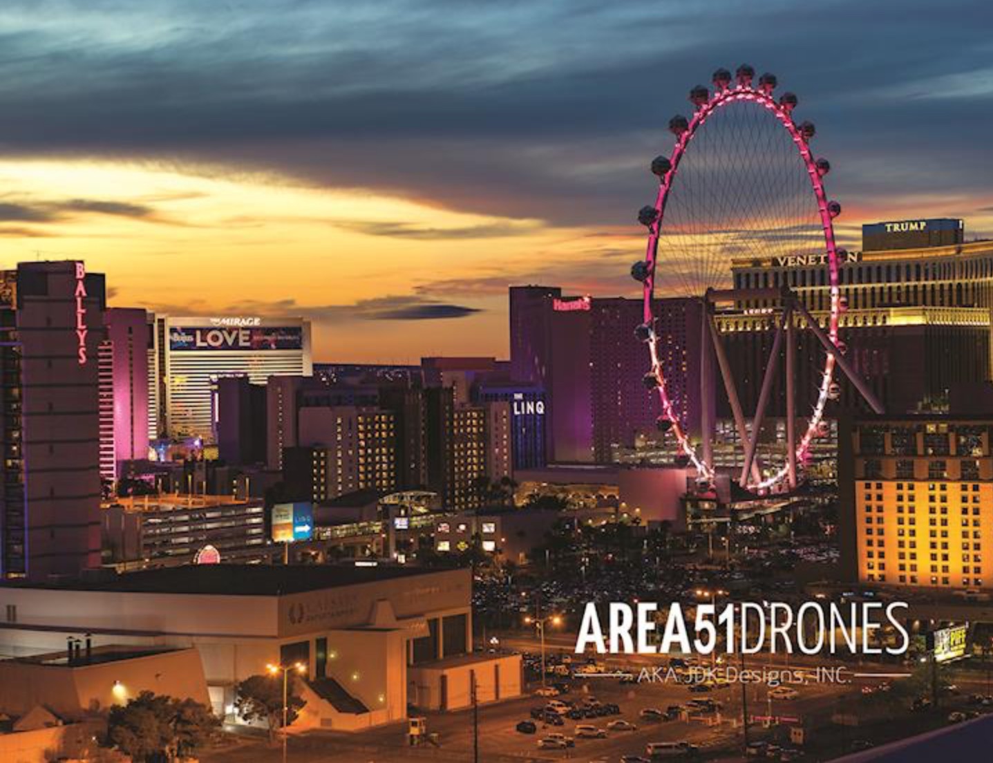 The High Roller and Las Vegas skyline. Photography by Jim Kegley.